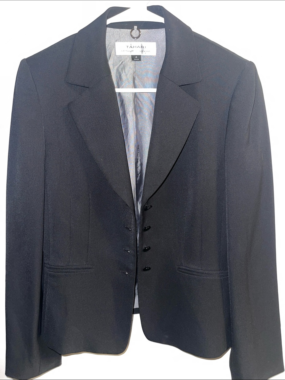 Tahari Black Women's Notch Lapel Blazer size 4